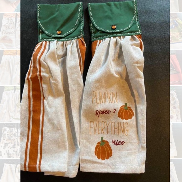 Pumpkin Spice& Everything Nice Kitchen Hamging Dish Towel, Set of 2 - Picture 1 of 2